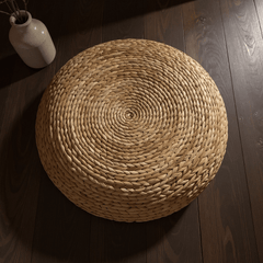 Banana Leaf Meditation Cushion – Round Floor Seat for Relaxation - Innerbillion