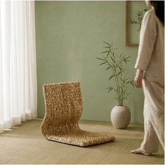 Banana Leaf Woven Tatami Floor Chair – Natural Zen Meditation Seat - Innerbillion