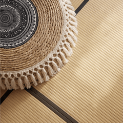 Boho Woven Mandala Floor Cushion – Heavy Duty Zen Meditation Pouf - Innerbillion