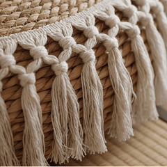 Boho Woven Mandala Floor Cushion – Heavy Duty Zen Meditation Pouf - Innerbillion
