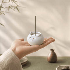 Cat Bowl Incense Holder – Cute Ceramic Zen Desk Decor - Innerbillion