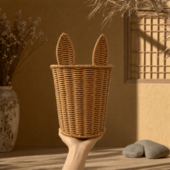 Cat Ear Woven Pet Backpack Basket – Small Carrier for Kittens & Hamsters - Innerbillion