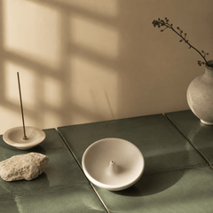 Ceramic Bowl Incense Holder – Minimal Zen Desk Decor & Wabi-Sabi Incense Burner - Innerbillion