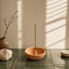 Ceramic Bowl Incense Holder – Minimal Zen Desk Decor & Wabi-Sabi Incense Burner - Innerbillion