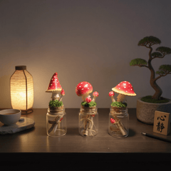 Clay Mushroom Jar Desk Decor – Handmade Anti - Stress Ornament - Innerbillion