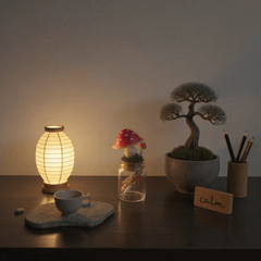 Clay Mushroom Jar Desk Decor – Handmade Anti - Stress Ornament - Innerbillion