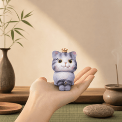 Crown Cat Incense Holder – Cute Kawaii Zen Desk Decor - Innerbillion