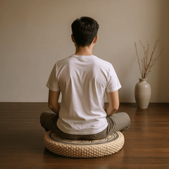 Floral Mandala Meditation Cushion – Round Floor Seat for Relaxation - Innerbillion