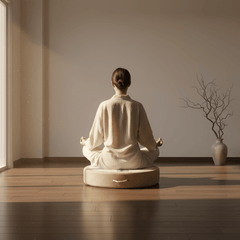 Floral Meditation Cushion – Round Floor Pillow for Relaxation - Innerbillion