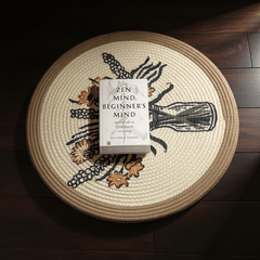 Floral Meditation Cushion – Round Floor Pillow for Relaxation - Innerbillion