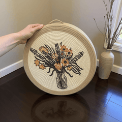 Floral Meditation Cushion – Round Floor Pillow for Relaxation - Innerbillion