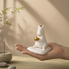 Lucky White Horse Figurine – Year of the Horse Zen Desk Decor