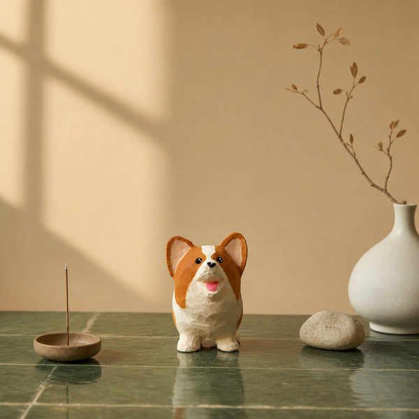 Cute Corgi Dog Figurine – Cozy Desk Decor & Kawaii Home Ornament