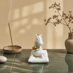 Lucky White Horse Figurine – Year of the Horse Zen Desk Decor