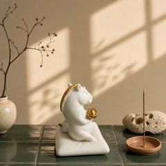 Lucky White Horse Figurine – Year of the Horse Zen Desk Decor