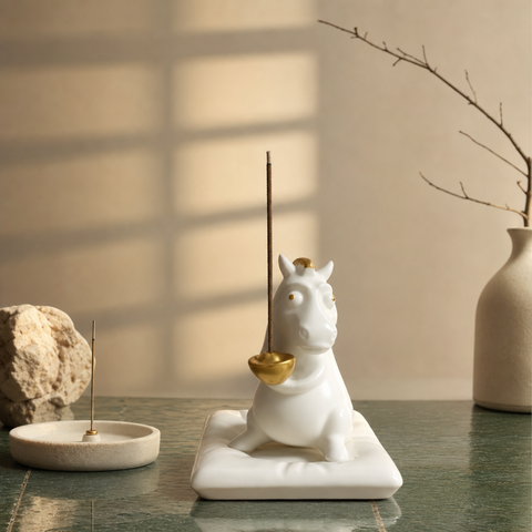 Lucky White Horse Figurine – Year of the Horse Zen Desk Decor