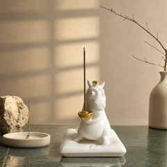 Lucky White Horse Figurine – Year of the Horse Zen Desk Decor