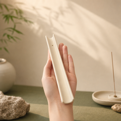 Long Ceramic Incense Holder Tray – Minimal Zen Desk Decor