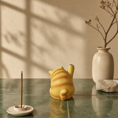 Mini Orange Kitten Incense Holder – Cute Zen Desk Decor