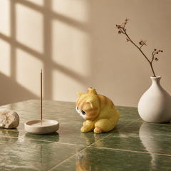 Mini Orange Kitten Incense Holder – Cute Zen Desk Decor