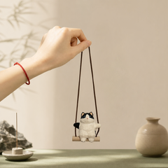 Hanging Cat Swing Ornament – Wooden Cat Decor in 2 Colors