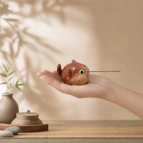 Puffer Fish Incense Holder – Cute Kawaii Zen Desk Decor