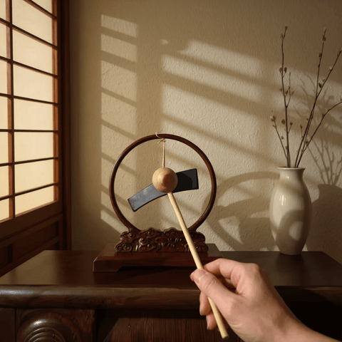 Hand - Carved Stone Chime – Meditation Sound Tool with Wooden Stand - Innerbillion