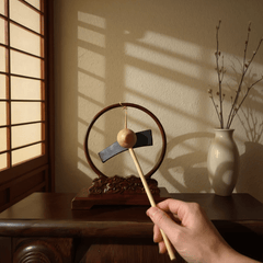 Hand - Carved Stone Chime – Meditation Sound Tool with Wooden Stand - Innerbillion