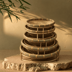 Handwoven Bamboo Pet Bed Basket – Natural Round Cat & Dog Nest - Innerbillion