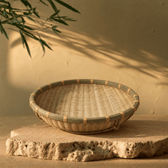 Handwoven Bamboo Pet Bed Basket – Natural Round Cat & Dog Nest - Innerbillion