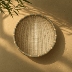 Handwoven Bamboo Pet Bed Basket – Natural Round Cat & Dog Nest - Innerbillion
