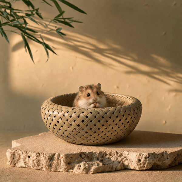 Handwoven Bamboo Storage Basket – Round Green Decorative Organizer - Innerbillion