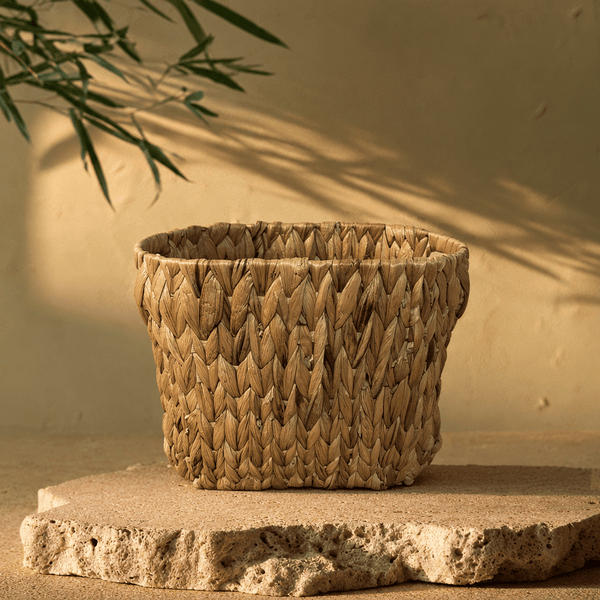 Handwoven Water Hyacinth Basket – Natural Storage & Bicycle Basket - Innerbillion