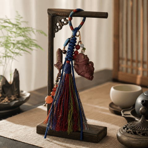 Horse Velvet Antique Rose Aromatic Tassel Charm – Year of the Horse Scented Ornament - Innerbillion