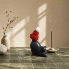 Innerbillion Cute Ceramic Cat Incense Holder – Zen Desk Decor & Kawaii Incense Burner - Innerbillion