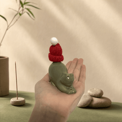 Innerbillion Cute Ceramic Cat Incense Holder – Zen Desk Decor & Kawaii Incense Burner - Innerbillion