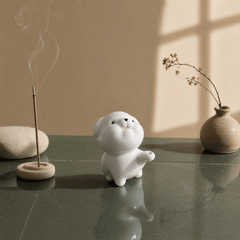 Innerbillion Cute Ceramic Dog Incense Holder – Zen Desk Decor & Puppy Incense Burner - Innerbillion