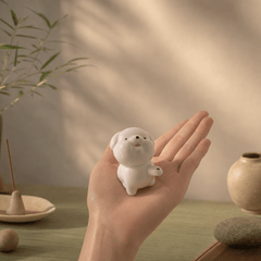 Innerbillion Cute Ceramic Dog Incense Holder – Zen Desk Decor & Puppy Incense Burner - Innerbillion
