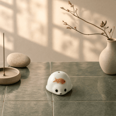 Innerbillion Cute Ceramic Seal Incense Holder – Zen Desk Decor & Kawaii Incense Burner - Innerbillion