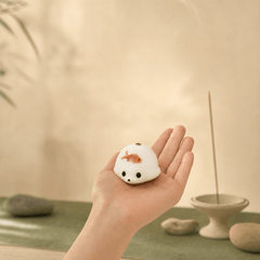Innerbillion Cute Ceramic Seal Incense Holder – Zen Desk Decor & Kawaii Incense Burner - Innerbillion