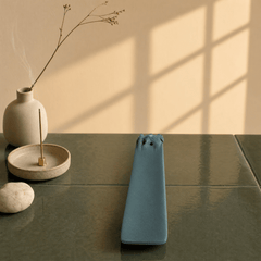 Innerbillion Long Ceramic Incense Holder Tray – Zen Flower Incense Burner & Wabi - Sabi Desk Deco - Innerbillion