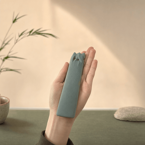 Innerbillion Long Ceramic Incense Holder Tray – Zen Flower Incense Burner & Wabi - Sabi Desk Deco - Innerbillion