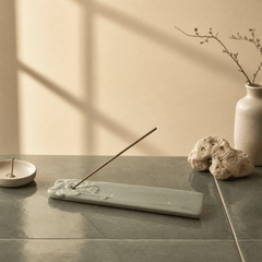 Innerbillion Long Ceramic Incense Holder Tray – Zen Flower Incense Burner & Wabi - Sabi Desk Deco - Innerbillion
