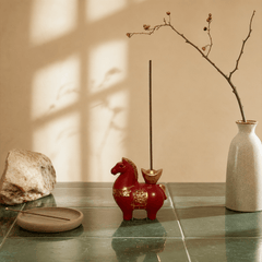 Lucky Horse Incense Holder – Year of the Horse Zen Desk Decor - Innerbillion