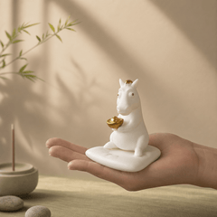 Lucky White Horse Figurine – Year of the Horse Zen Desk Decor - Innerbillion