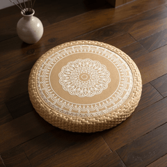 Mandala Meditation Cushion – Round Floor Seat for Relaxation - Innerbillion