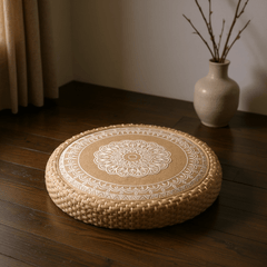 Mandala Meditation Cushion – Round Floor Seat for Relaxation - Innerbillion