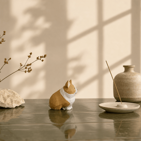 Mini Corgi Dog Figurine – Cute Cozy Desk Decor - Innerbillion