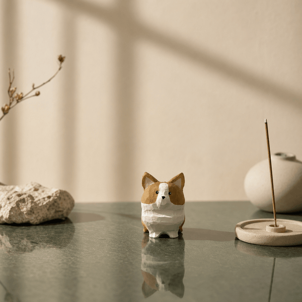 Mini Corgi Dog Figurine – Cute Cozy Desk Decor - Innerbillion