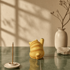 Mini Orange Kitten Incense Holder – Cute Zen Desk Decor - Innerbillion